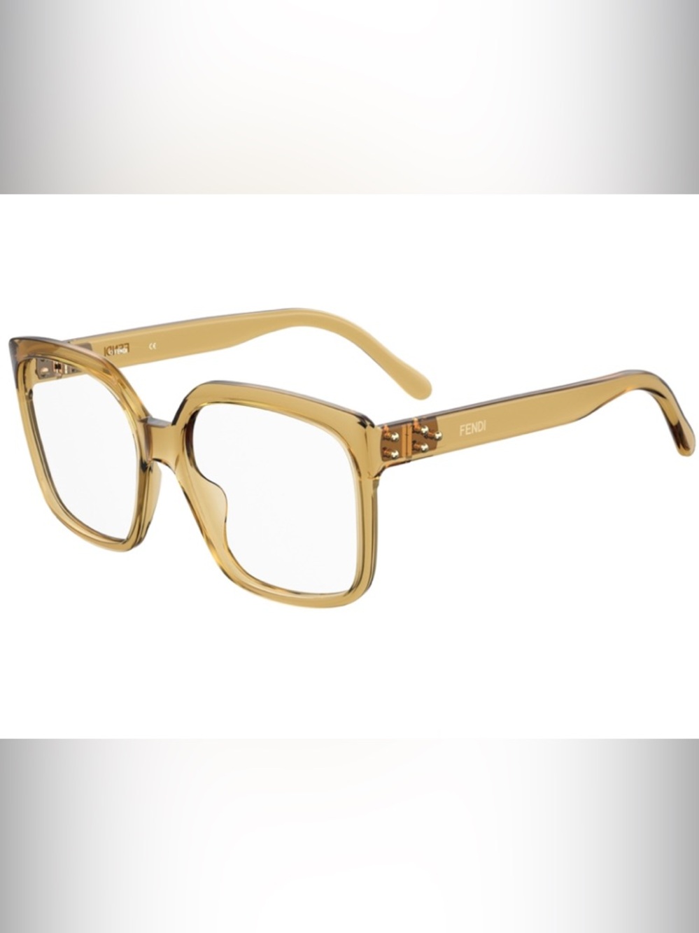 Fendi Transparent Amber Square Acetate Glasses